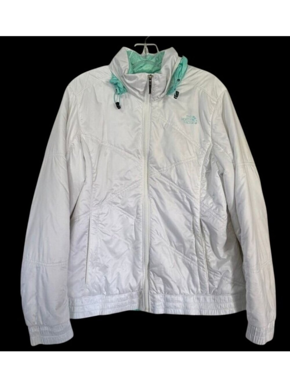 The North Face Primaloft Puffer Jacket White & Mint Green Women's Size Large L